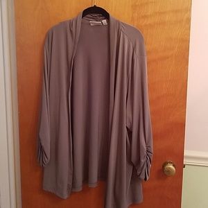 Susan Graver Gunmetal  liquid knit cardigan